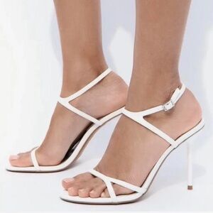 Zara White Strappy Heels